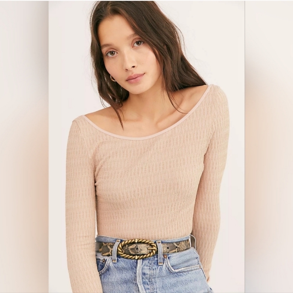 FREE PEOPLE LIKE NEW Sprinkled In Gold Bodysuit Size M/L
